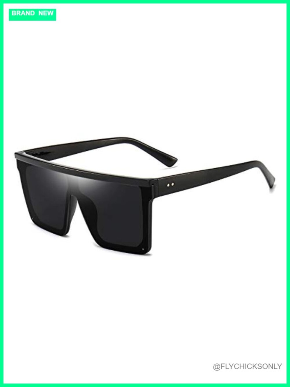 Oversized Square Flat Top Sunglasses UV400 Shield